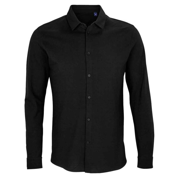 NEOBLU Basile Organic Cotton Long Sleeve Piqué Shirt Thumbnail