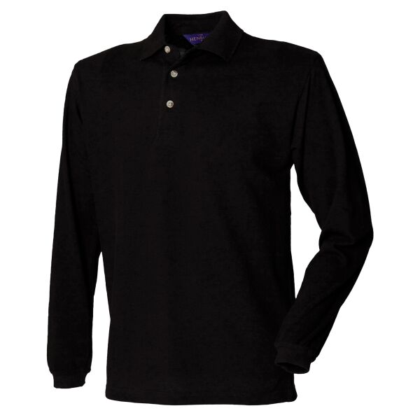 Long sleeve cotton polo shirt Thumbnail