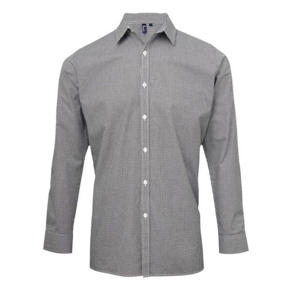 Microcheck (Gingham) long sleeve cotton shirt Thumbnail