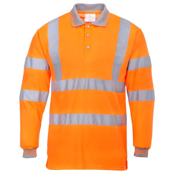 Portwest Hi-Vis Long Sleeve Polo Shirt Thumbnail